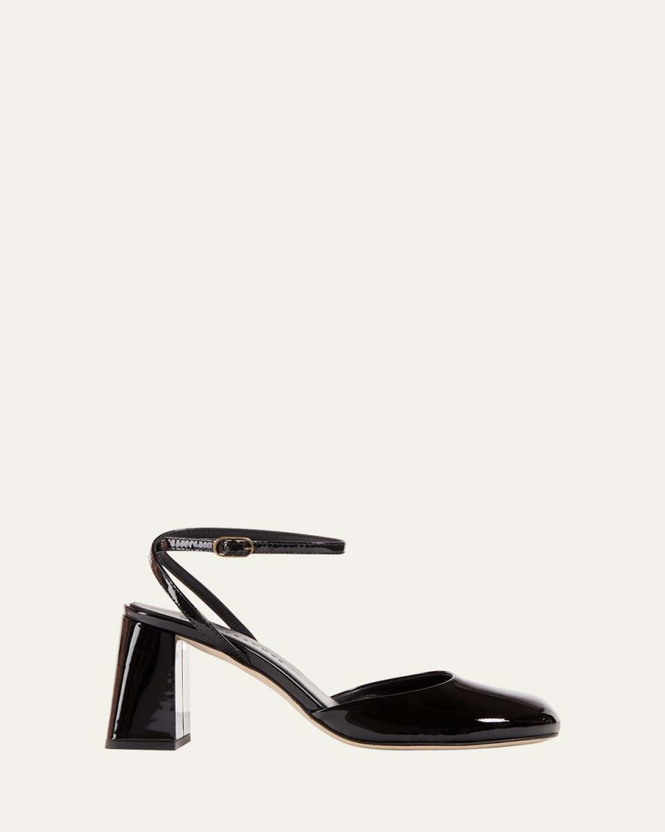 Harlow Patent Leather Ankle-Strap Pumps