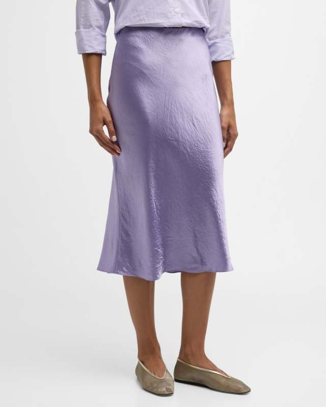 Midi Satin Slip Skirt
