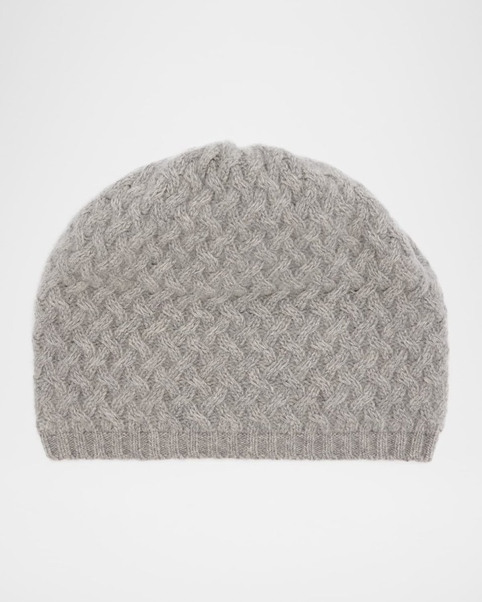 Basketweave Cashmere Beanie