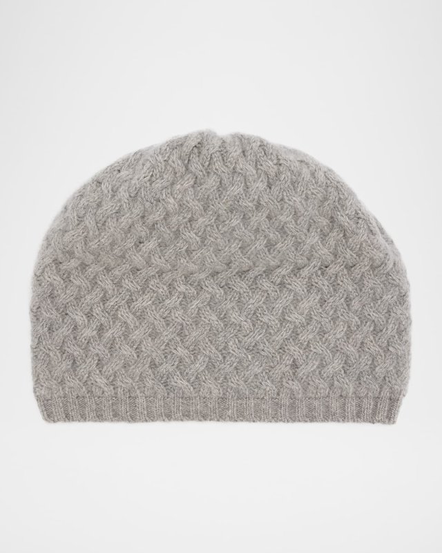 Basketweave Cashmere Beanie
