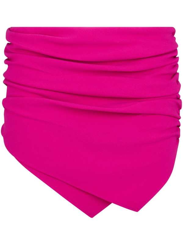 FUCHSIA DRAPED MINI SKIRT