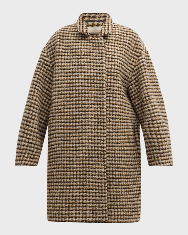 Maguelone Houndstooth Knit Coat