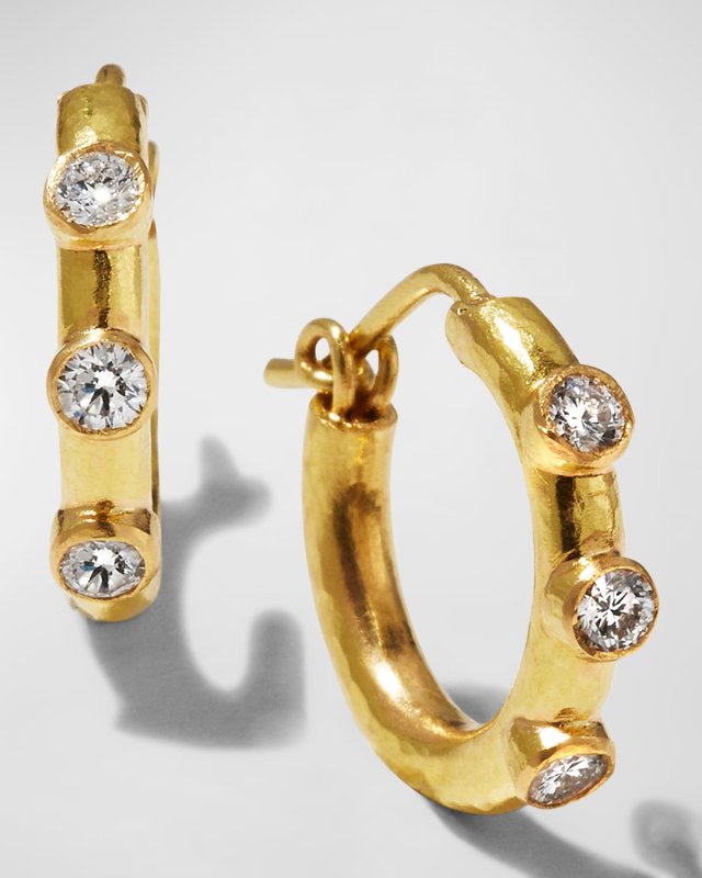 19K Big Baby Diamond Hoop Earrings