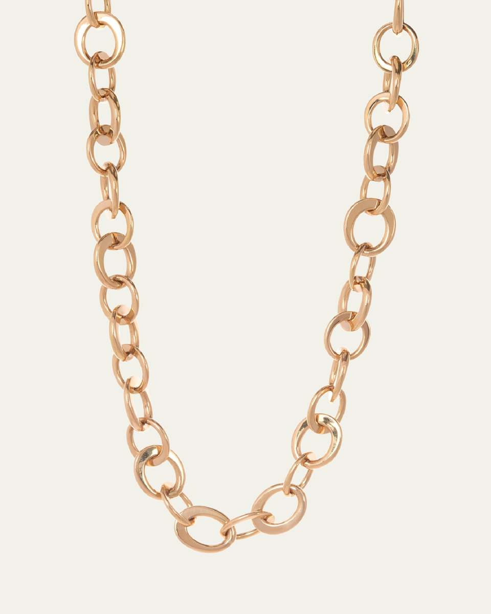 18K Yellow Gold Crescent Link Necklace