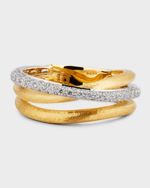 18K Yellow Gold Jaipur Link Alta Three Strand Ring, Size 7