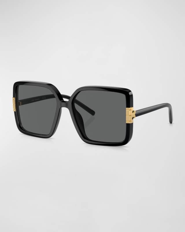 T-Hinged Plastic Square Sunglasses