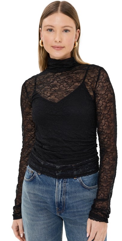 SIMKHAI Zurie Combo Thong Bodysuit Black