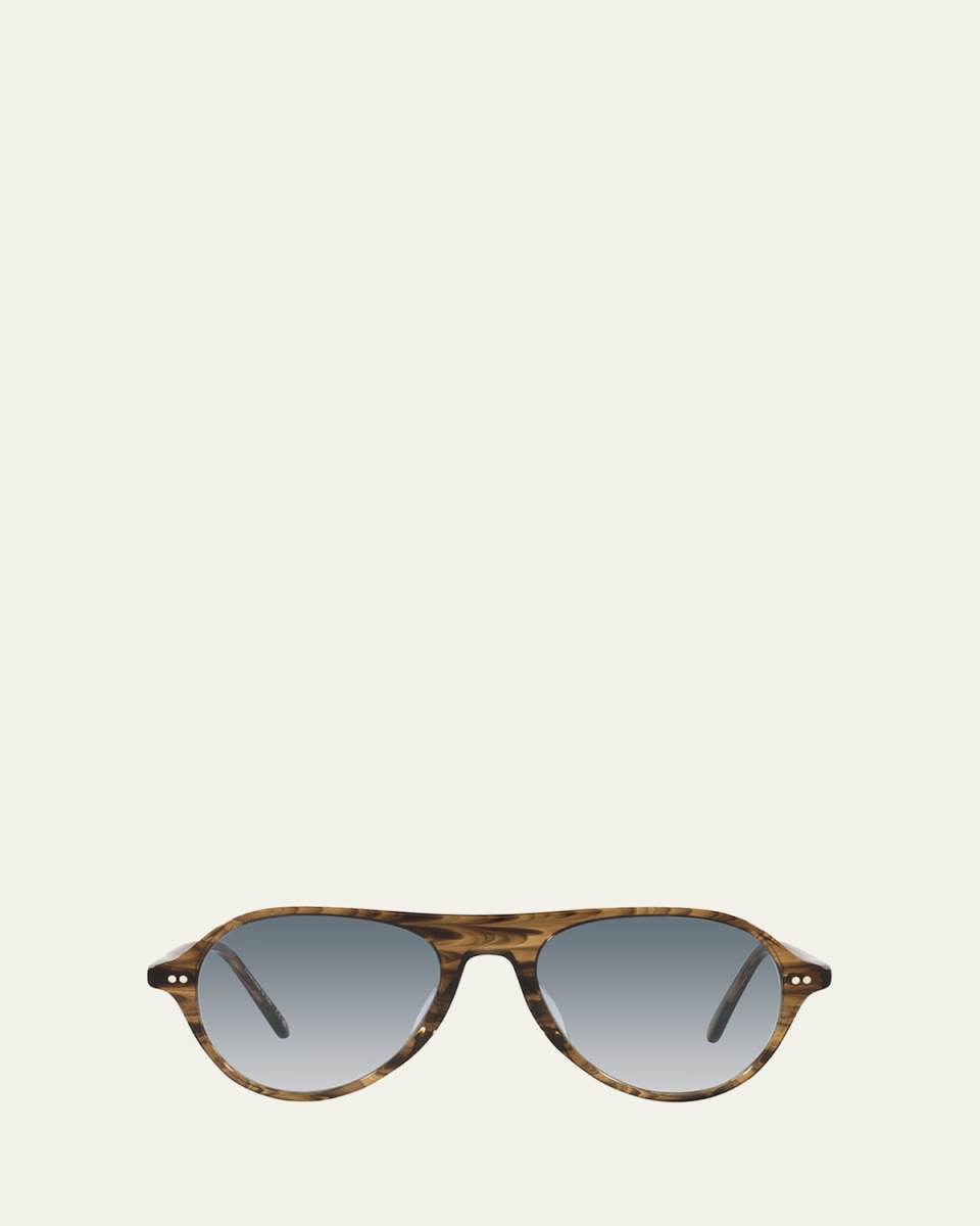 Brown Swirl Round Acetate Sunglasses