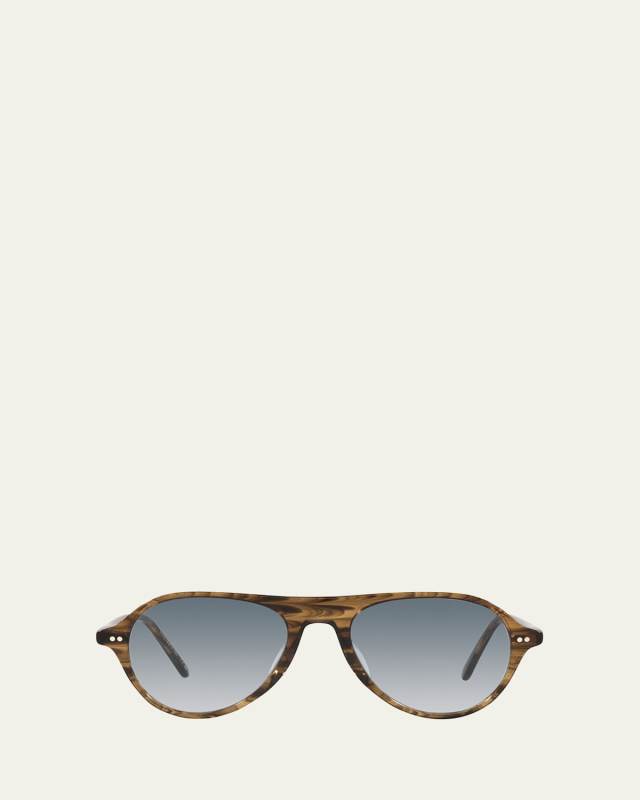 Brown Swirl Round Acetate Sunglasses