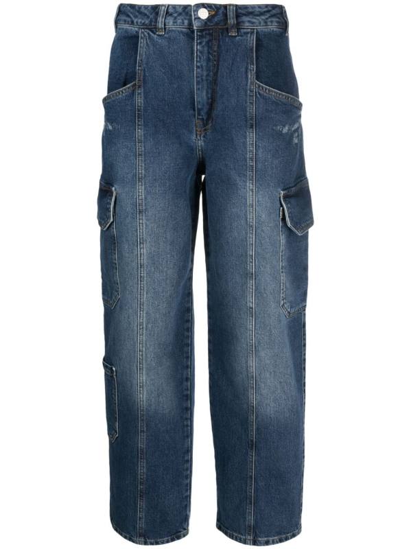 seam-detail cargo jeans