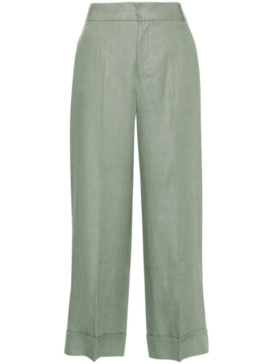 cropped linen palazzo pants