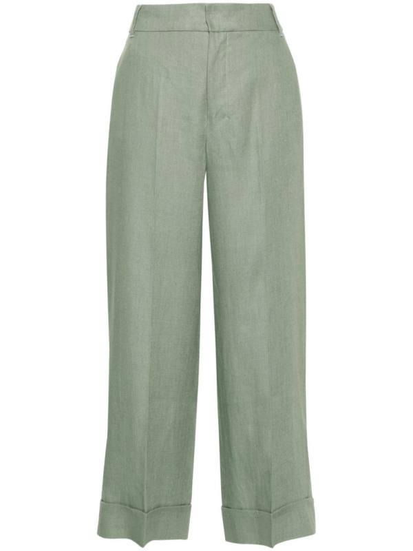 cropped linen palazzo pants