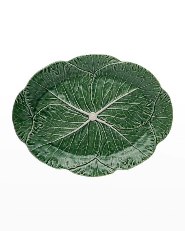 Cabbage 17" Oval Platter, Green