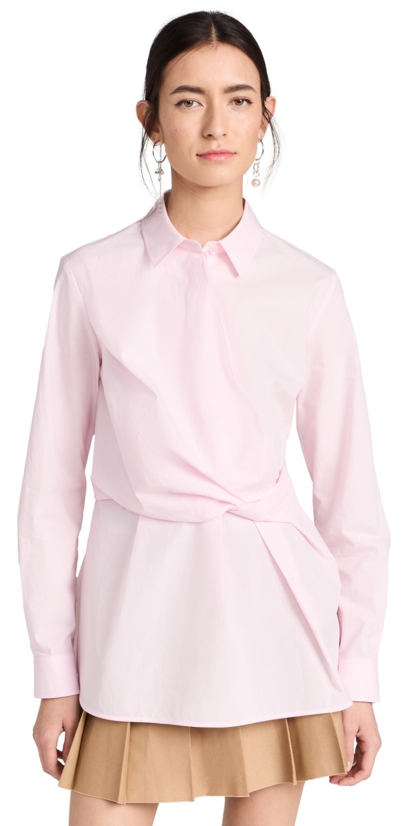 Juun. J Twisted Wrap Shirt Light Pink