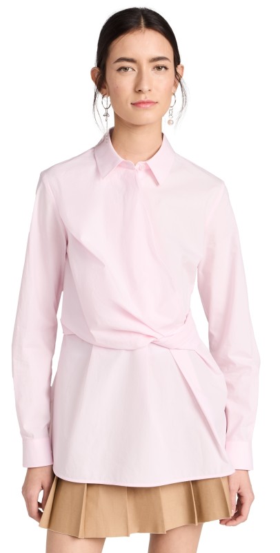 Juun. J Twisted Wrap Shirt Light Pink