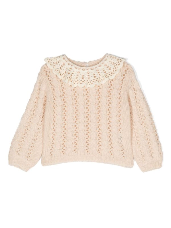crochet-knit collar jumpe