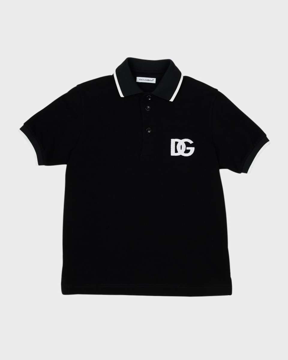 Boy's Piqué Polo Shirt with Logo Embroidery, Size 2-6