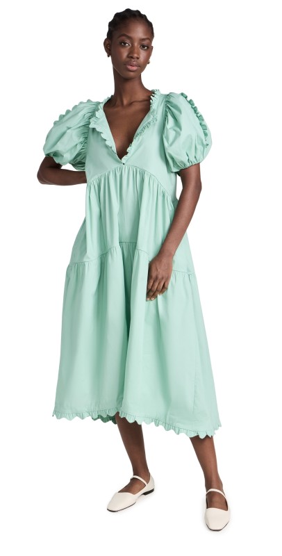 Kika Vargas Leana Dress Sage Green