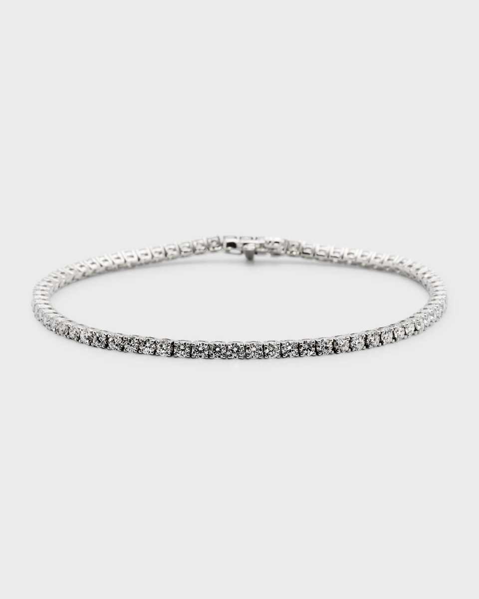 18K White Gold Diamond Tennis Bracelet, 2.95tcw, 7"L
