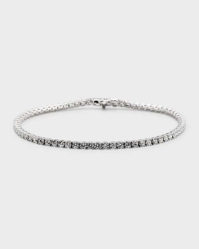 18K White Gold Diamond Tennis Bracelet, 2.95tcw, 7"L