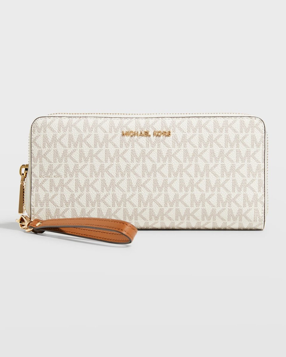 Monogram Zip Leather Continental Wallet