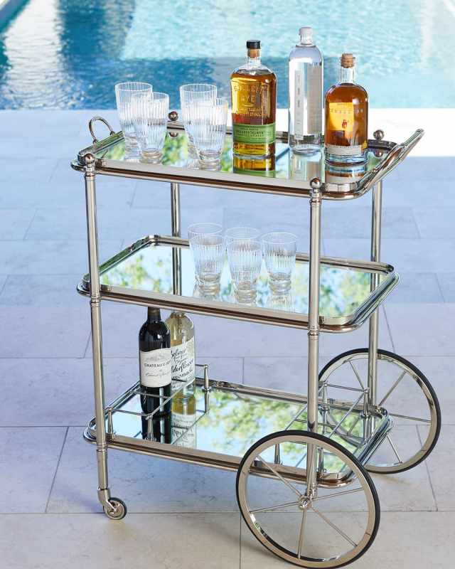 Spoke Wheel Bar Cart