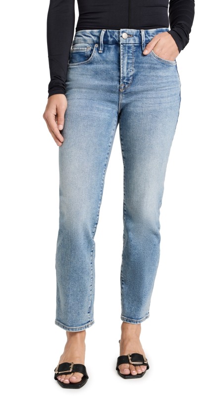 Good American The Good Petite Straight Jeans indigo254