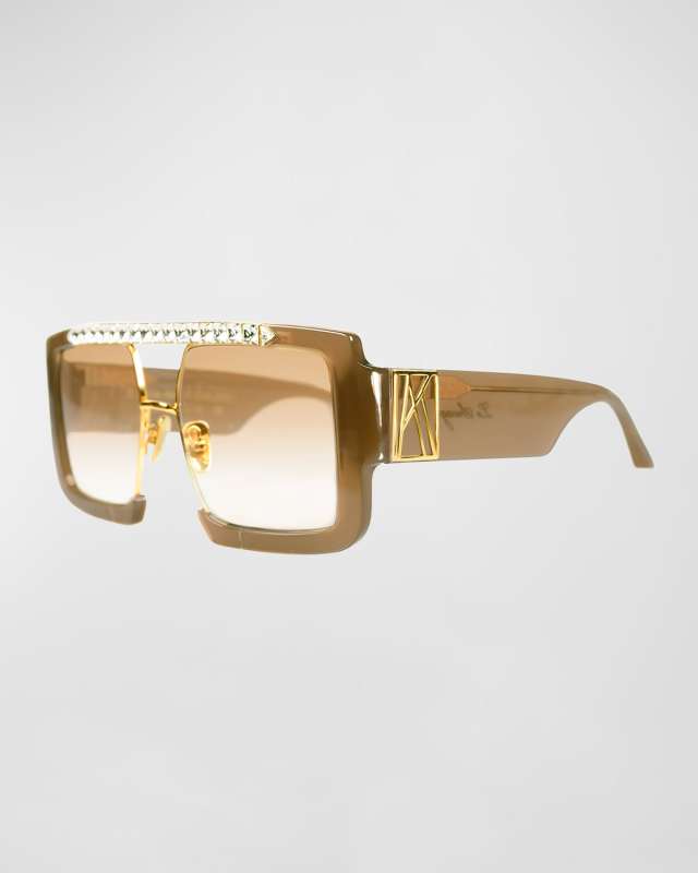 Le Swag Mixed-Media Square Sunglasses