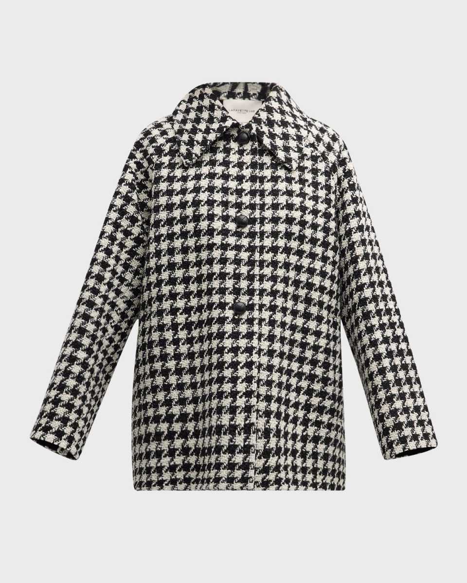 Oversized Houndstooth Car Coat