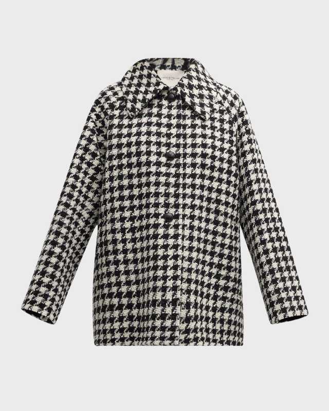 Oversized Houndstooth Car Coat