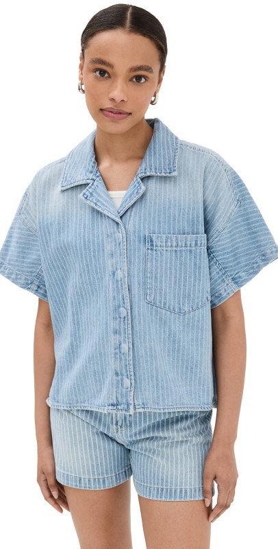 Pistola Denim Della Camp Shirt Canopy Stripe