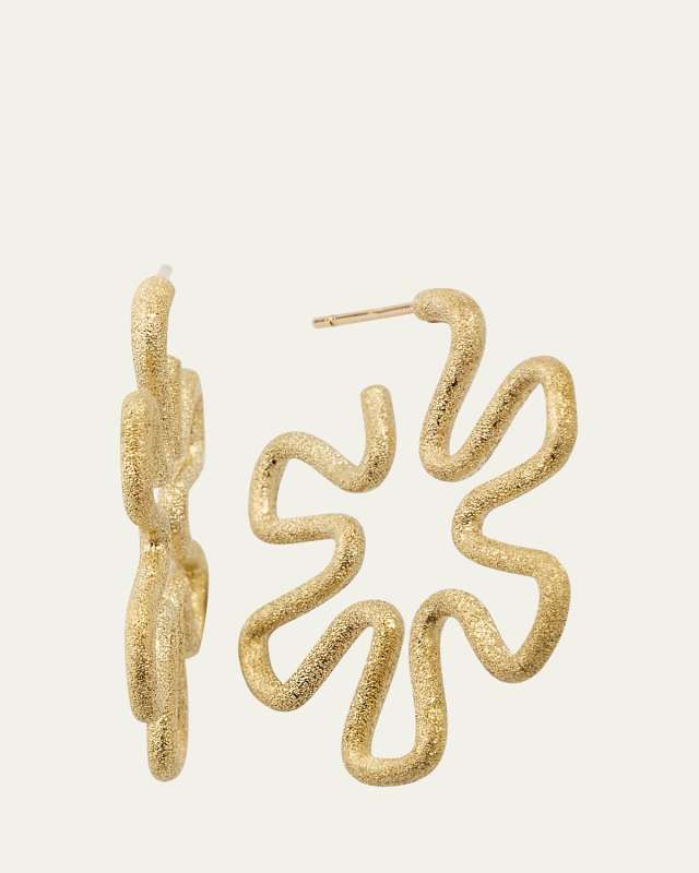 Margherita 9K Yellow Gold Medium Daisy Earrings