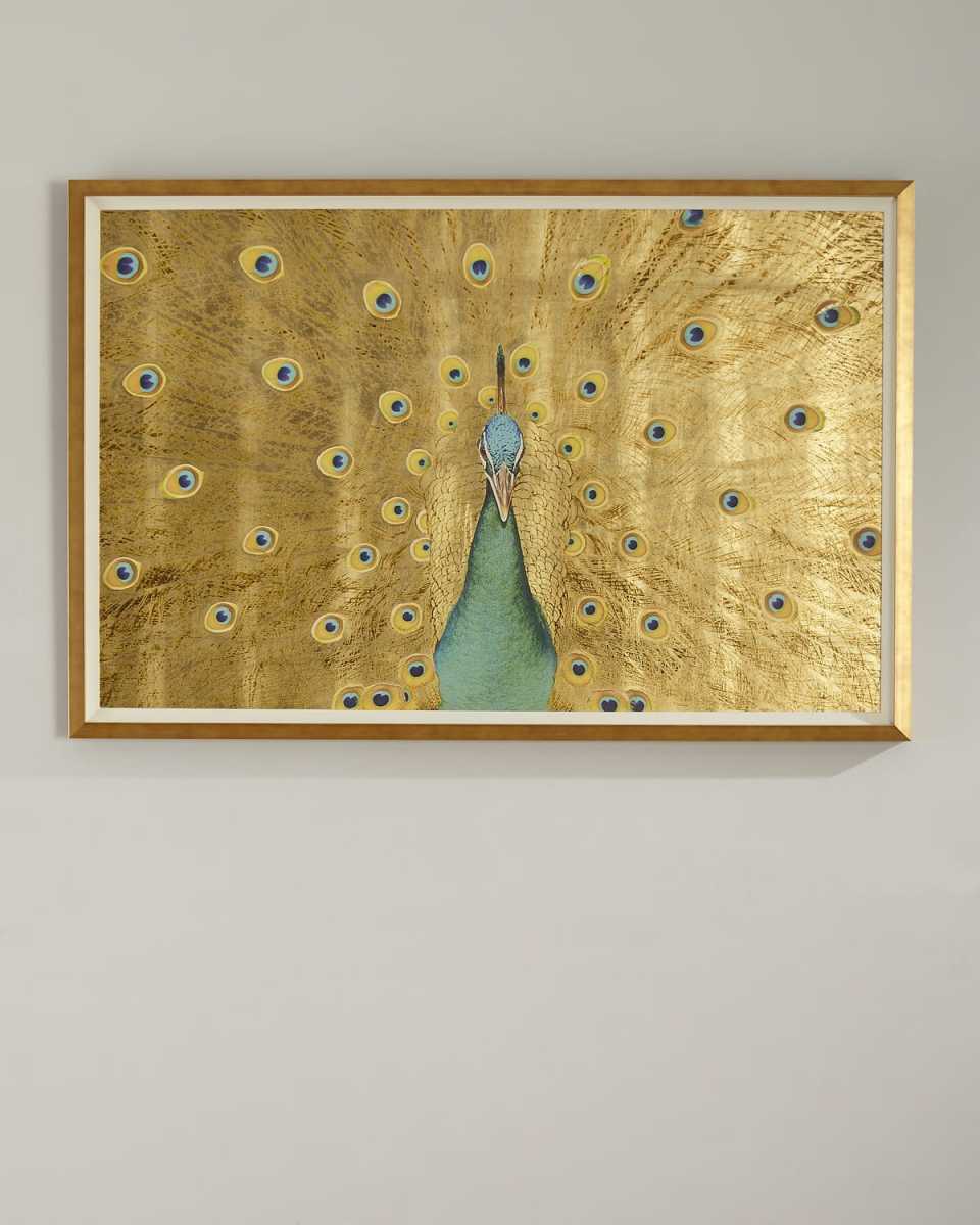 Gold Leaf Peacock Oversized Art