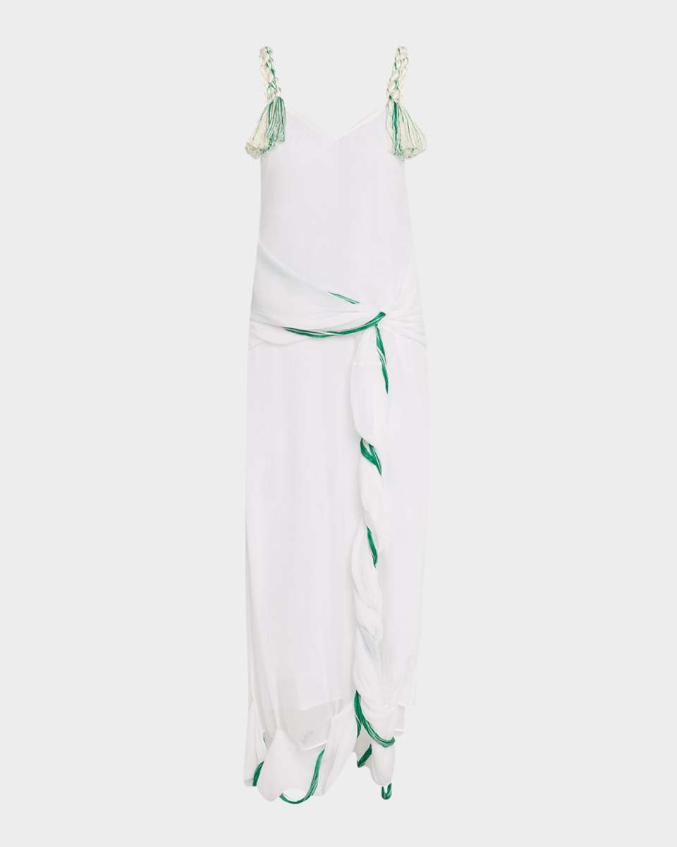 Tassel-Strap Twisted Ankle Dress
