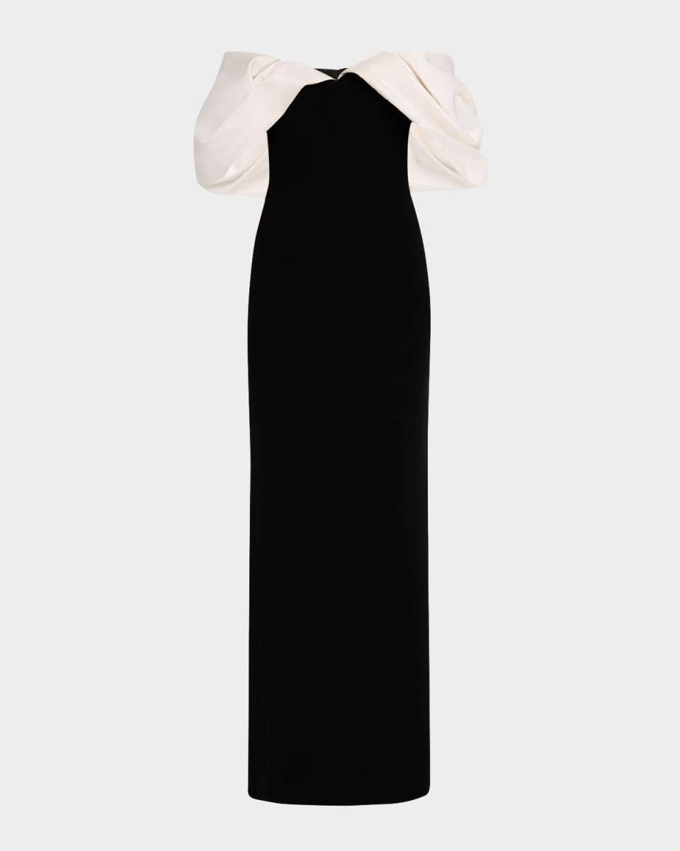 Cloud Drape Off-The-Shoulder Velvet Gown