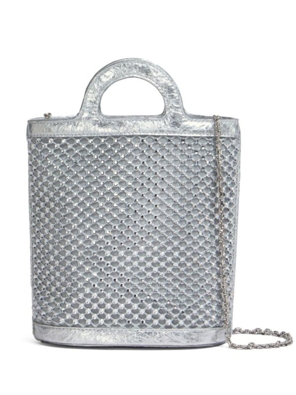 metallic bucket bag