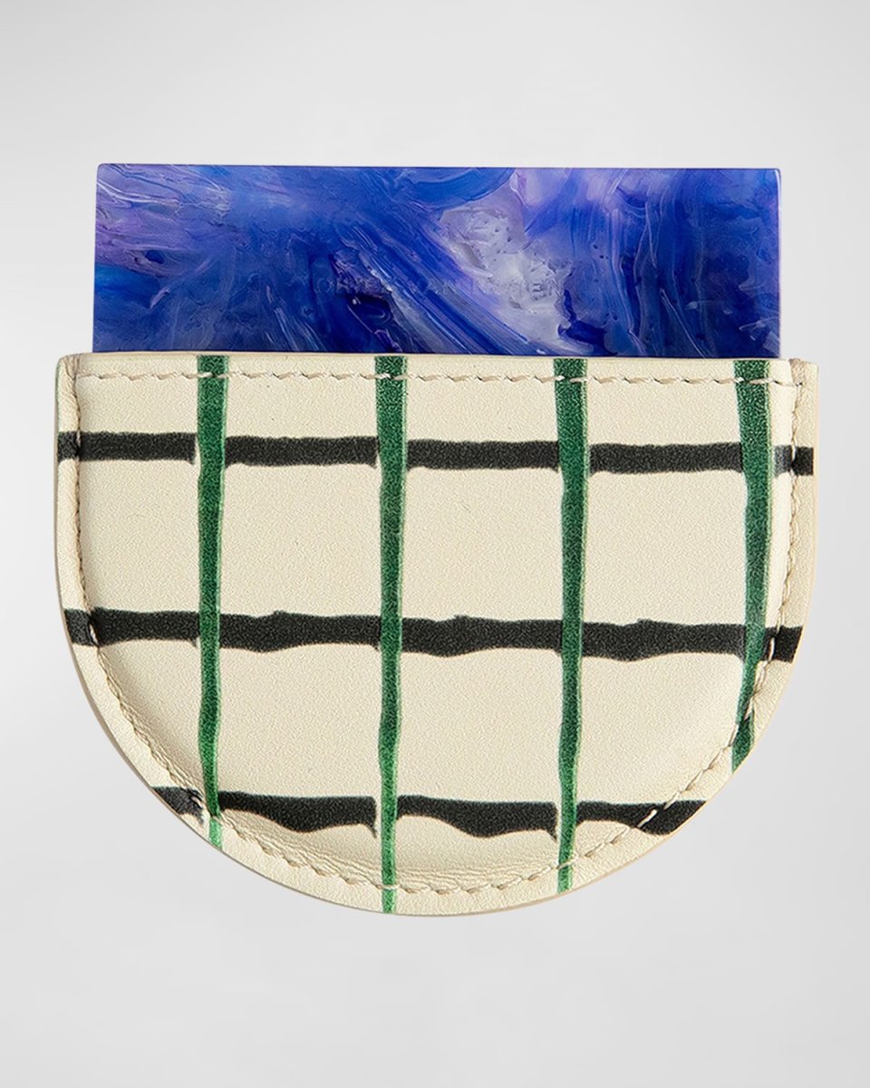 Bleu Tartan Handheld Mirror