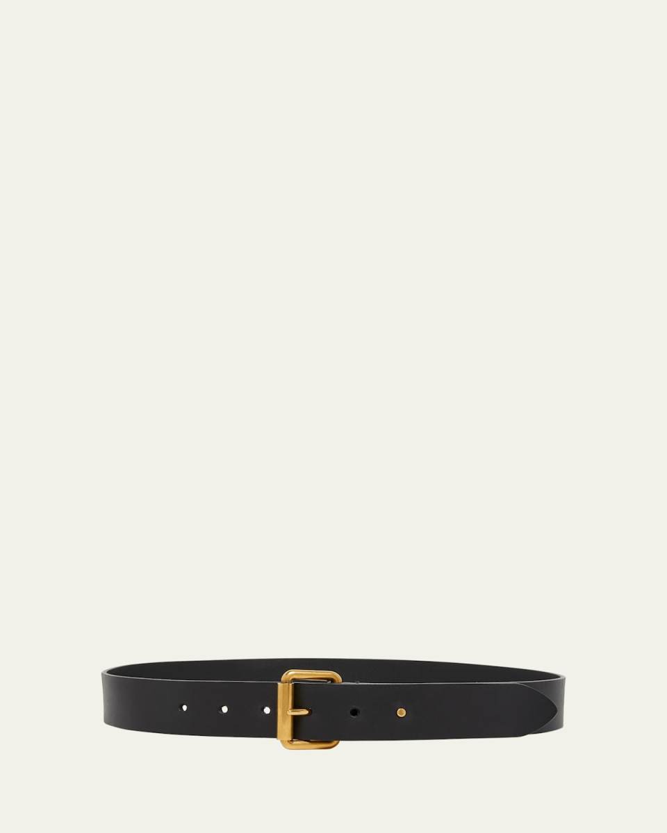 Motorcycle Black Leather Belt