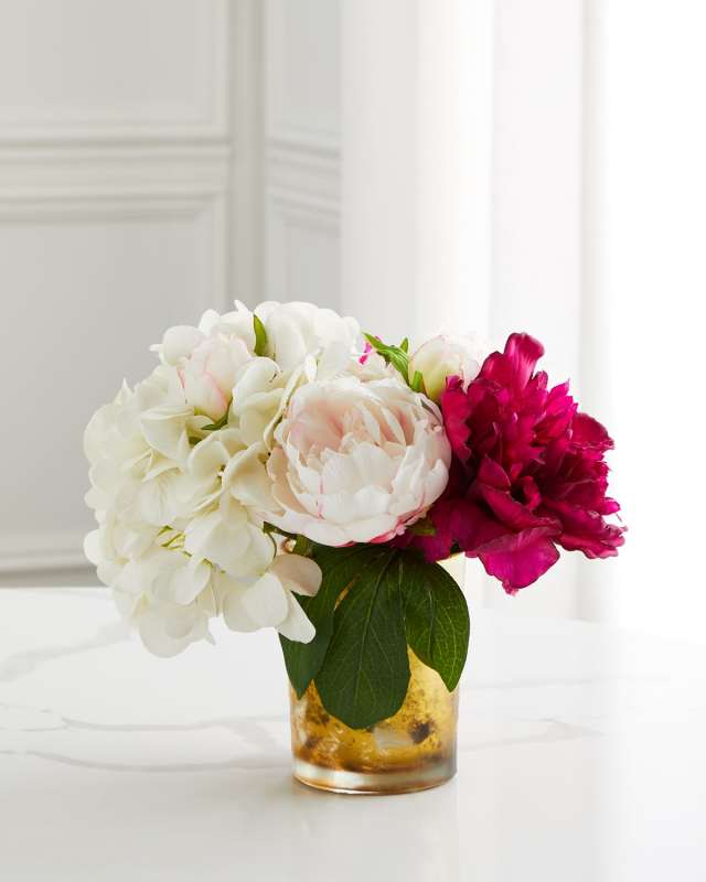 Blushed In Gold Faux-Floral Arrangement