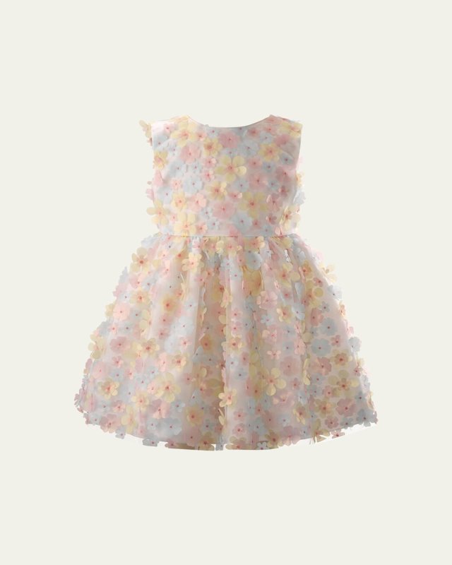 Girl's Flutter Flower Party Dress, Size 2-10