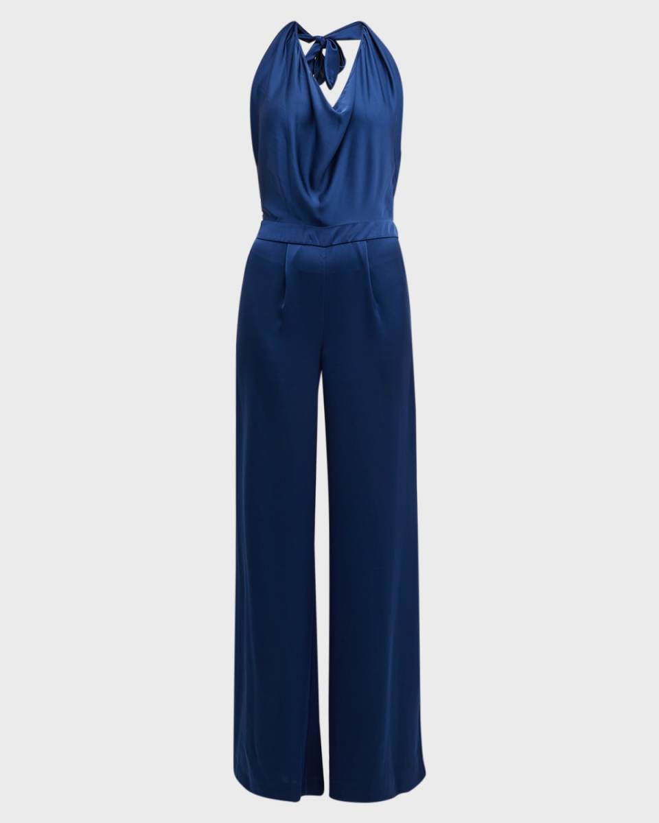 Harriet Satin Halter Jumpsuit