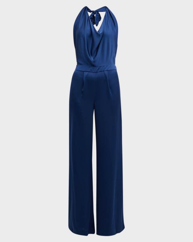 Harriet Satin Halter Jumpsuit