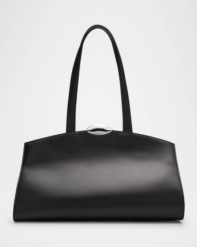 Serena Metal Calfskin Leather Shoulder Bag