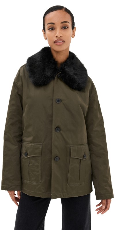 Nili Lotan Blaise Parka Army Green/Black