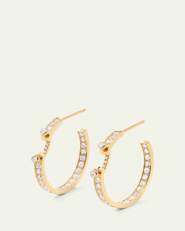 18K Eternity Tuxedo Mood Hoop Earrings