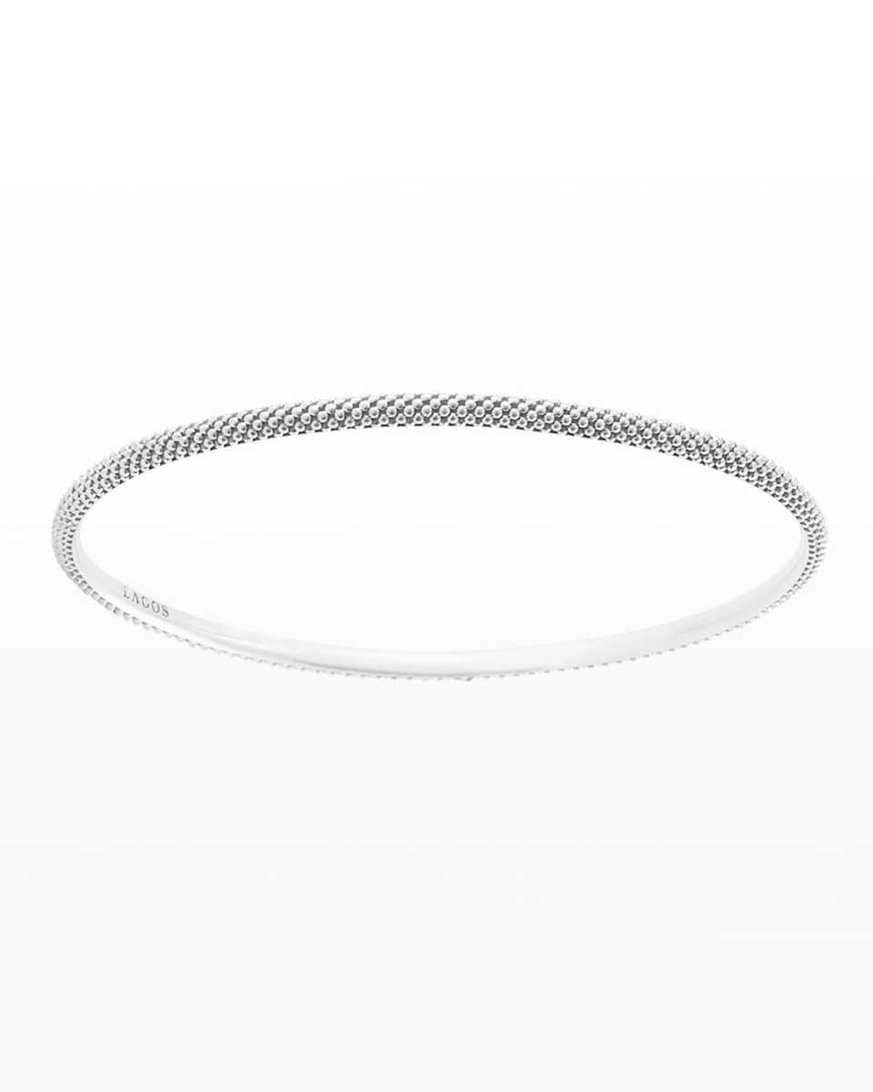 3mm Silver Caviar Bangle