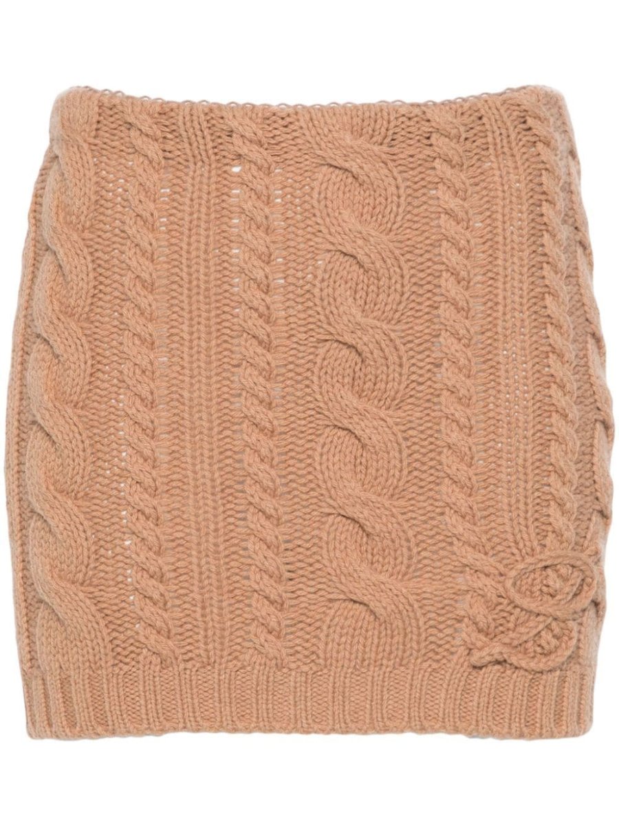 logo-embroidered mini skirt