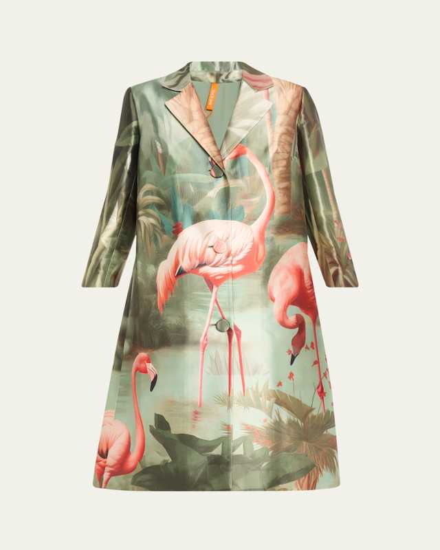 Flamingo Three-Quarter Sleeve Overcoat