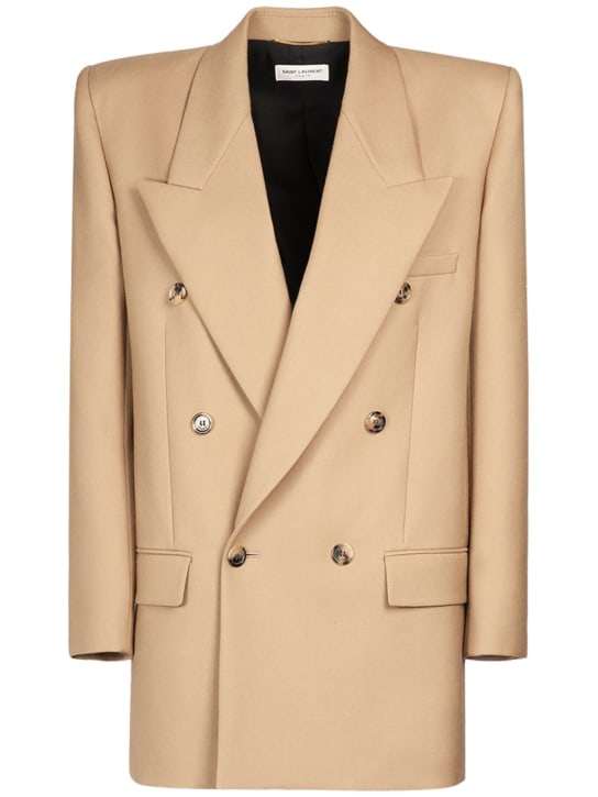 Saint Laurent Double-breasted wool-twill blazer