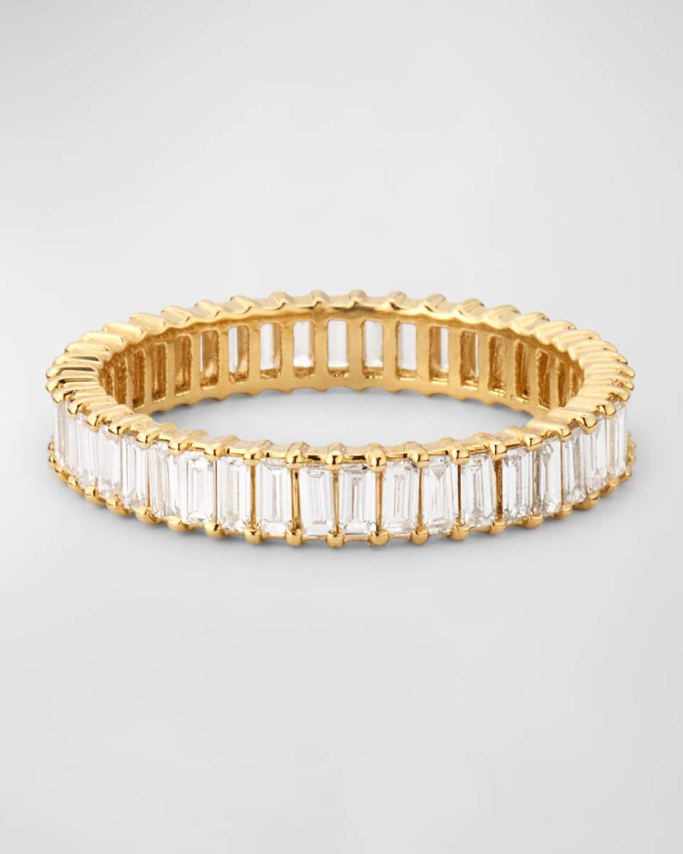 14K Gold Baguette Diamond Double Eternity Band Ring